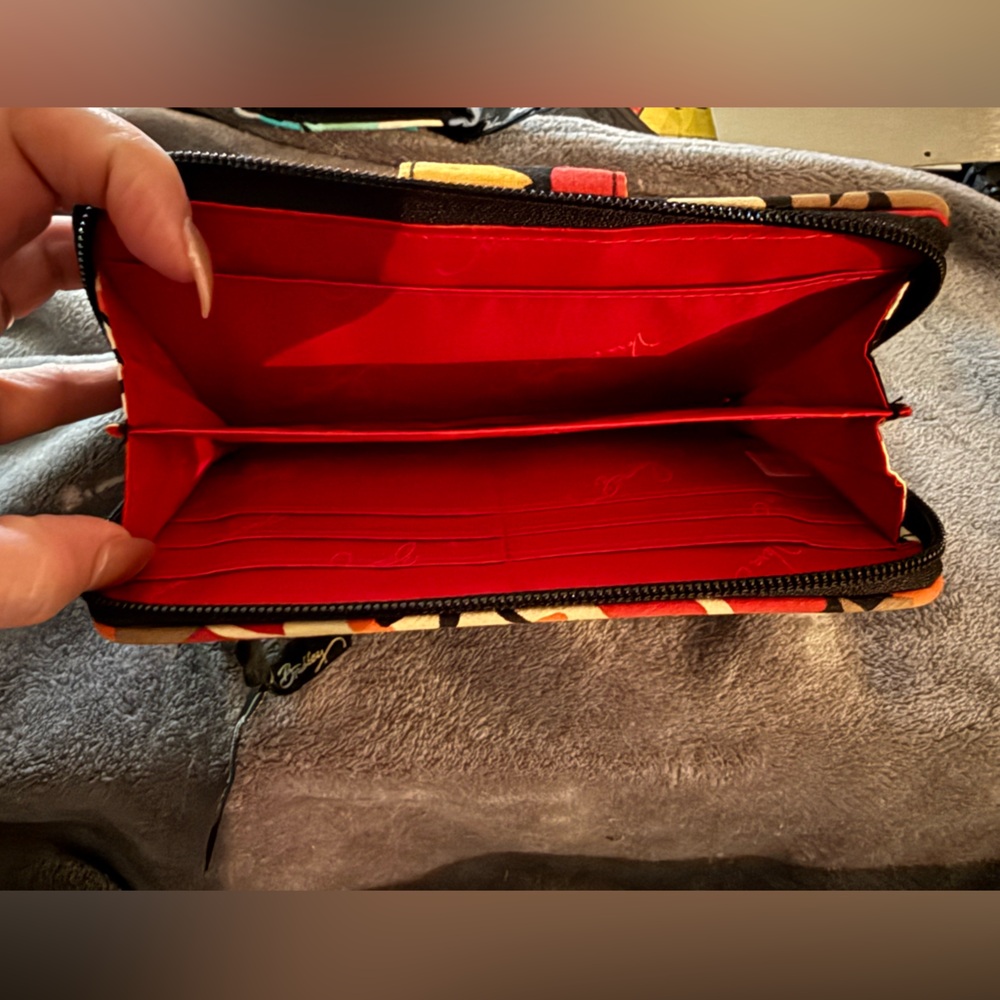 Vera Bradley Floral Wallet in Red, Yellow, and Black - Picture 5 of 6